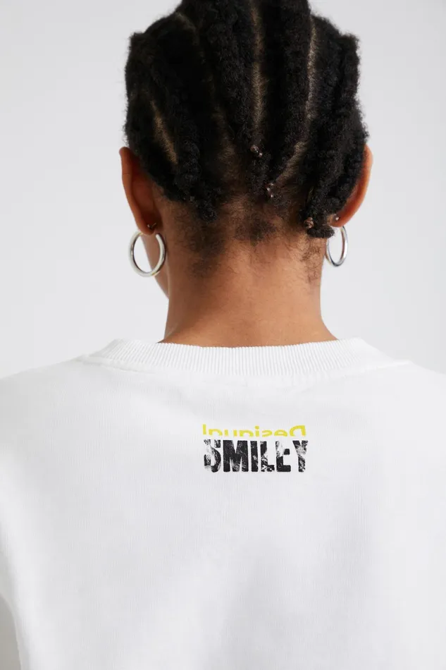 Desigual Smiley Cropped Sweatshirt Women Sweatshirts