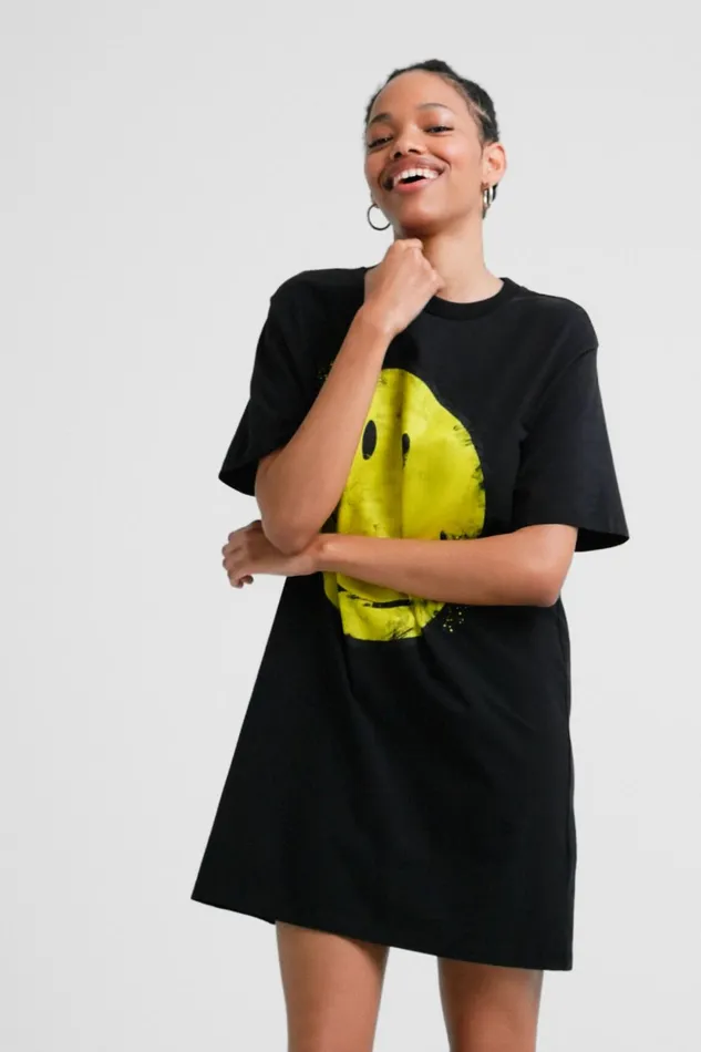 Desigual Smiley Tshirt Dress Women Dresses