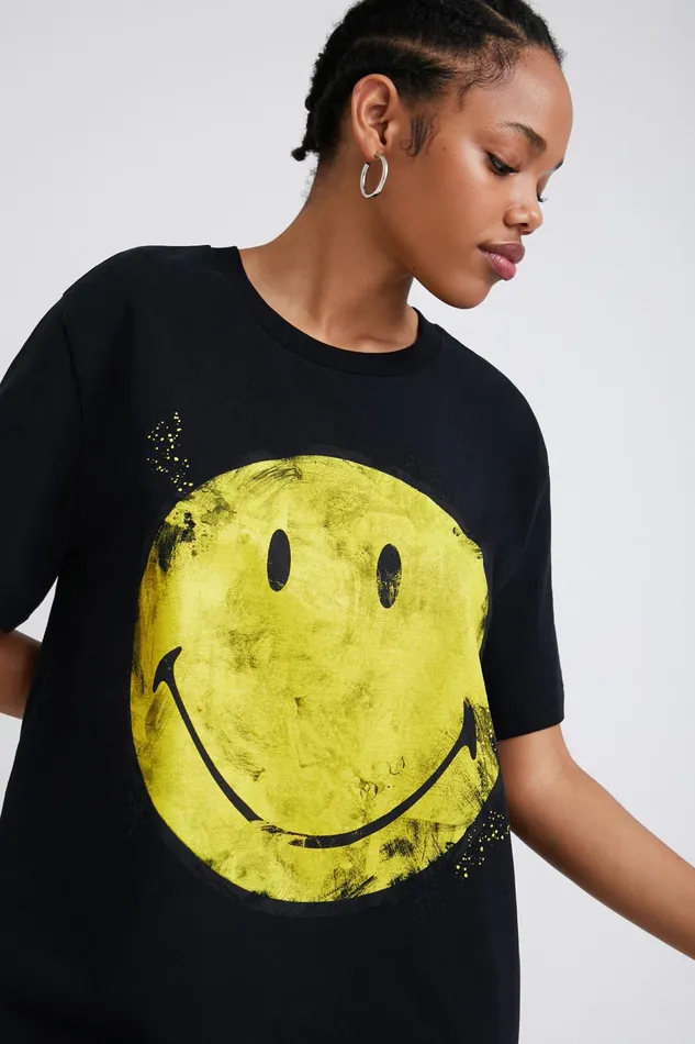 Desigual Smiley Tshirt Dress Women Dresses