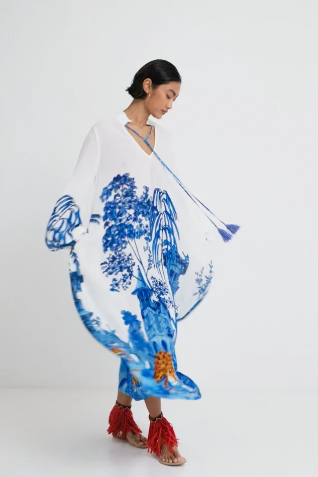 Desigual Stella Jean Long Kaftan Women Dresses