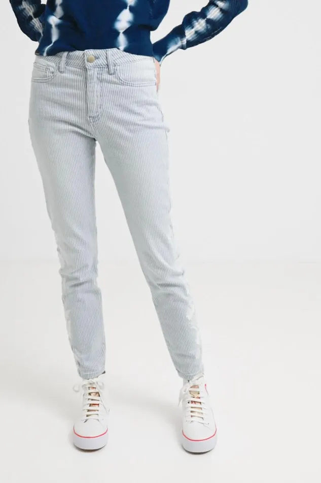 Desigual Striped Skinny Jeans Women Jeans