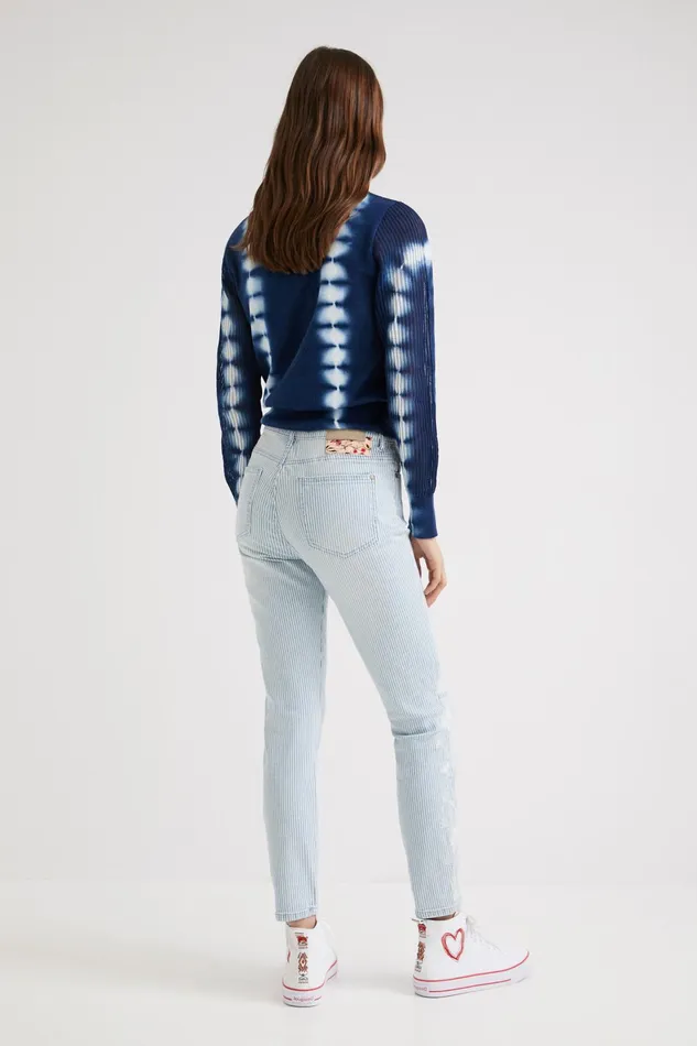 Desigual Striped Skinny Jeans Women Jeans