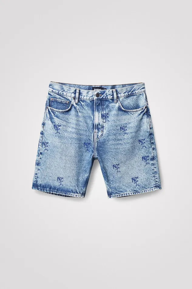 Desigual Washedeffect Denim Bermuda Shorts Mens Jeans and Pants
