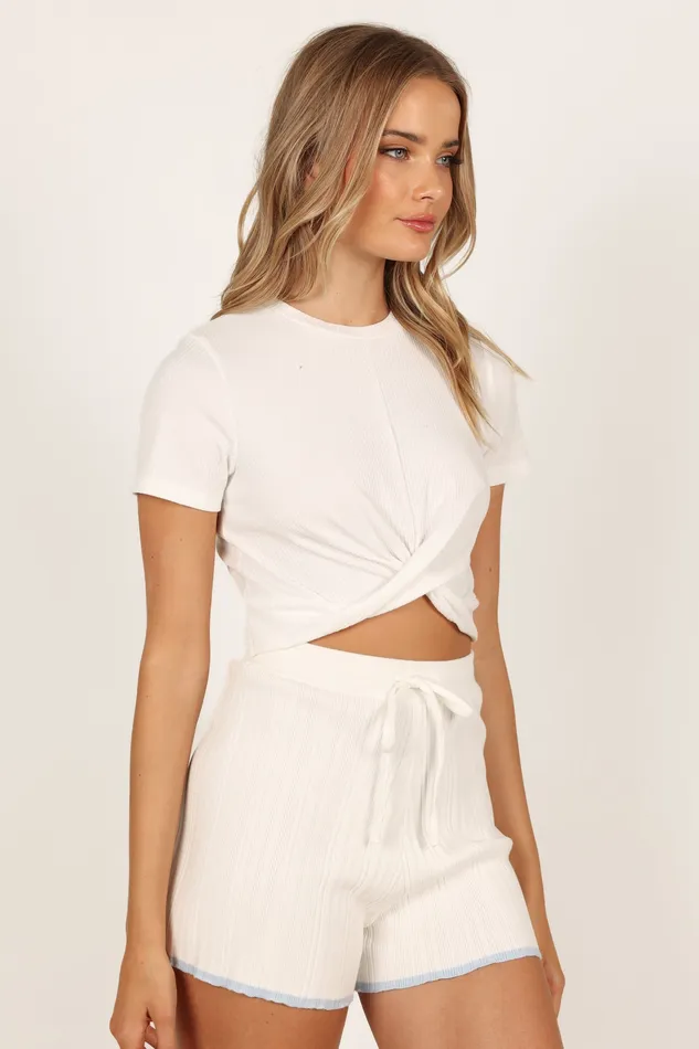 Dominica Knit Shorts 8211 White White Shorts petalandpup Women