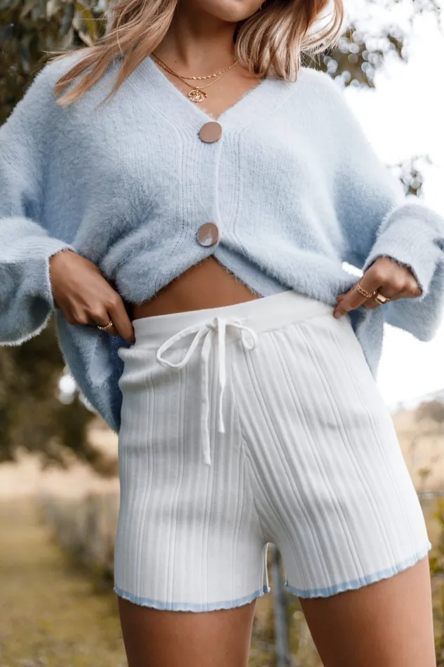 Dominica Knit Shorts 8211 White White Shorts petalandpup Women