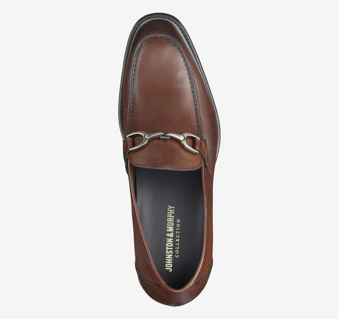Dress Shoes Ellsworth Bit Loafer Brown Italian Calfskin Johnston and Murphy Men