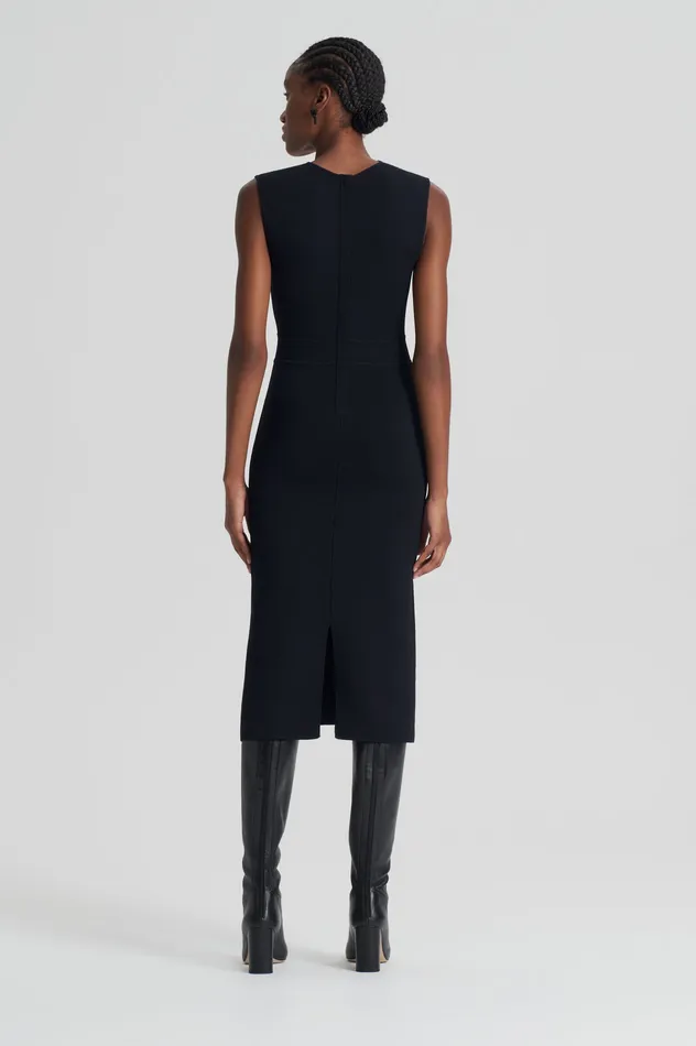 Dresses CREPE KNIT SCOOP NECK DRESS BLACK Scanlan Theodore Women