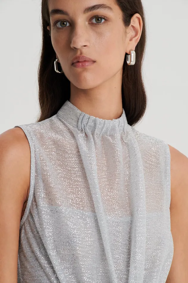 Dresses Scanlan Theodore Women TINSEL GOWN SILVER