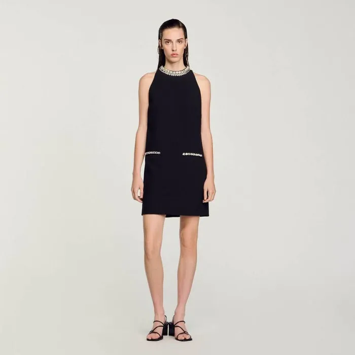 Dresses Women SANDRO Rhinestone Dress Black