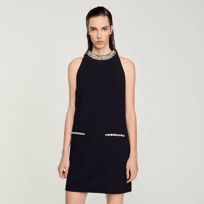 Dresses Women SANDRO Rhinestone Dress Black