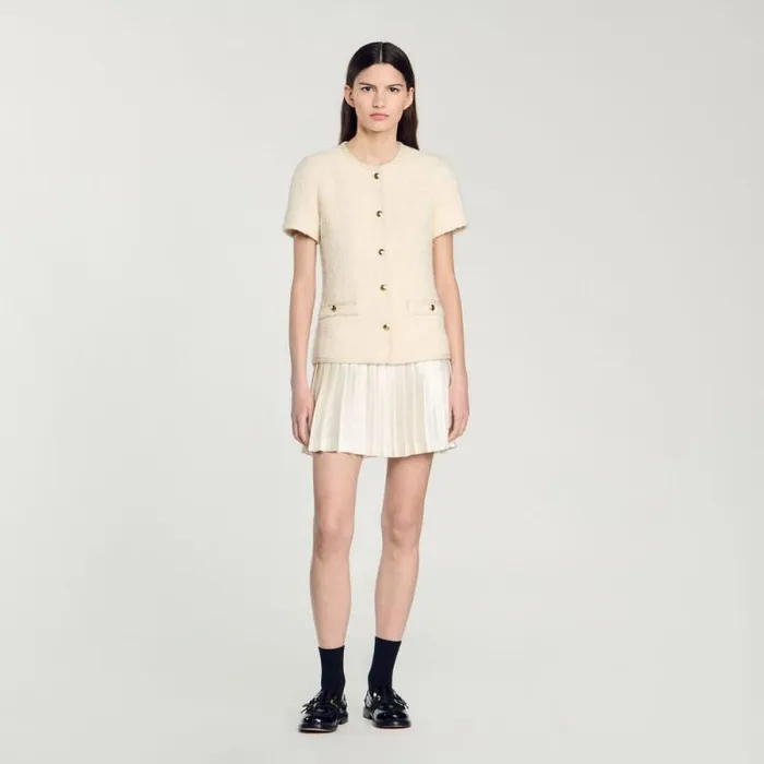 Dresses Women SANDRO Tweed Dress Ecru