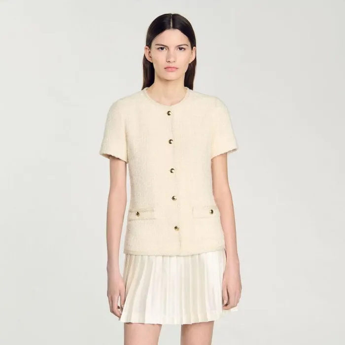 Dresses Women SANDRO Tweed Dress Ecru