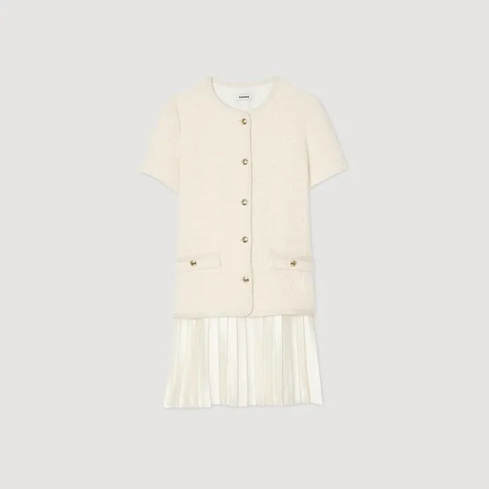 Dresses Women SANDRO Tweed Dress Ecru