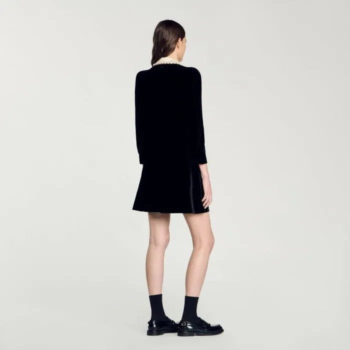 Dresses Women SANDRO Velvet Dress Black