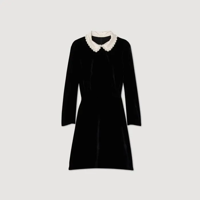 Dresses Women SANDRO Velvet Dress Black