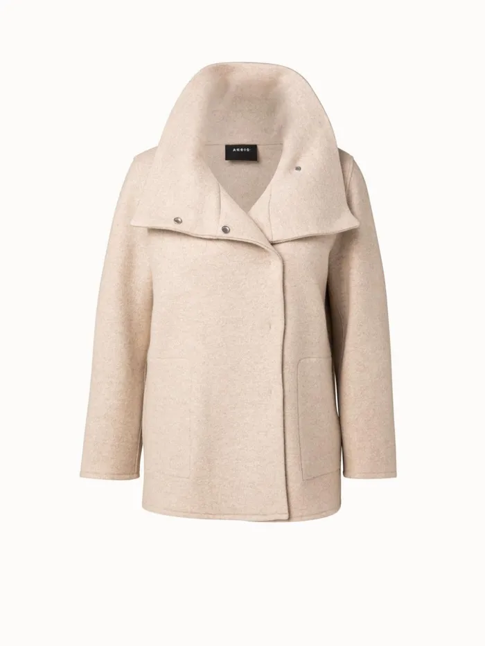 Elize Cashmere Jersey Oversized Jacket Bl Women Akris Cashmere