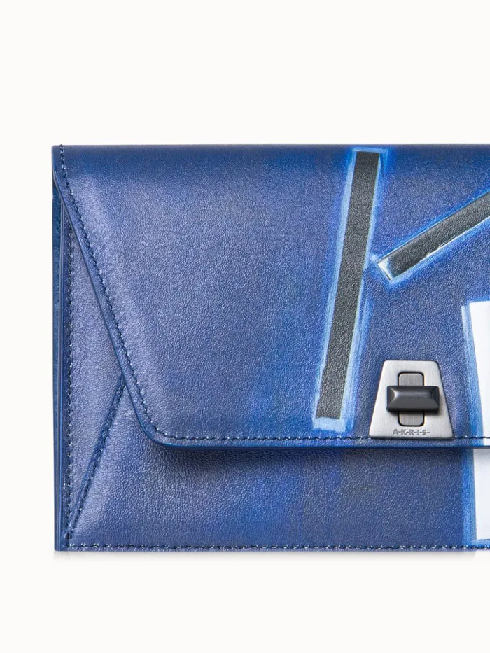 Envelope Crossbody With Blue Angel Print Blue Angel Print Women Akris Clutches