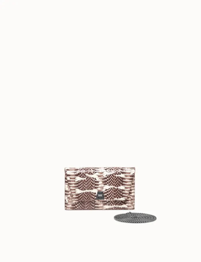 Envelope In Mangrove Snake Leather Rock Women Akris Mini Bags