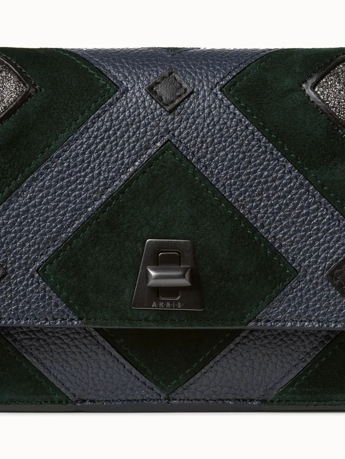 Envelope In Tiled Roof Patchwork Graphitepacific Women Akris Crossbody Bags