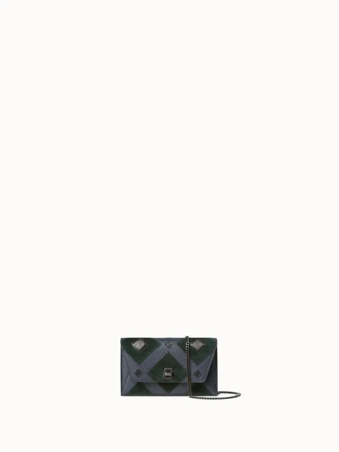 Envelope In Tiled Roof Patchwork Graphitepacific Women Akris Crossbody Bags