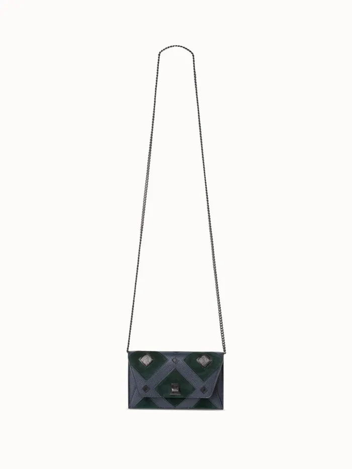 Envelope In Tiled Roof Patchwork Graphitepacific Women Akris Crossbody Bags