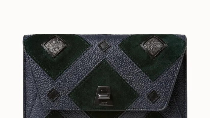 Envelope In Tiled Roof Patchwork Graphitepacific Women Akris Crossbody Bags