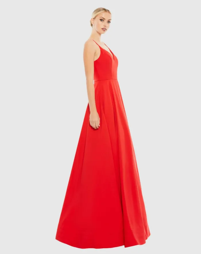 Evening Gowns Classic ALine VNeck Ballgown Blush 8211 Mac Duggal Women