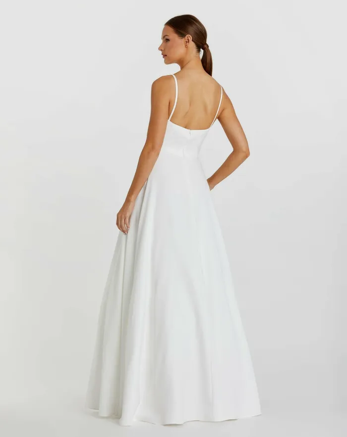 Evening Gowns Classic ALine VNeck Ballgown Blush 8211 Mac Duggal Women