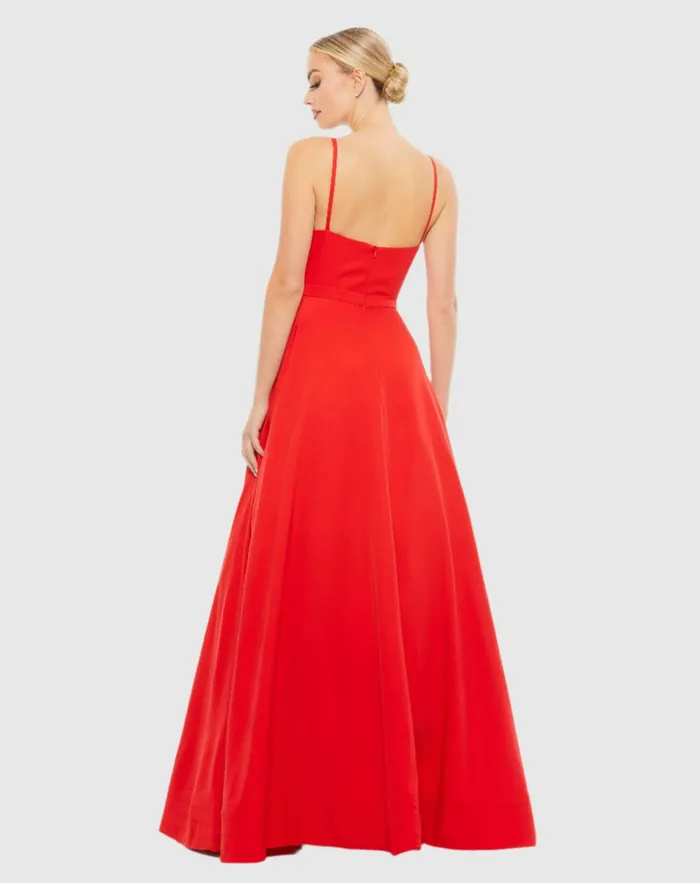 Evening Gowns Classic ALine VNeck Ballgown Blush 8211 Mac Duggal Women