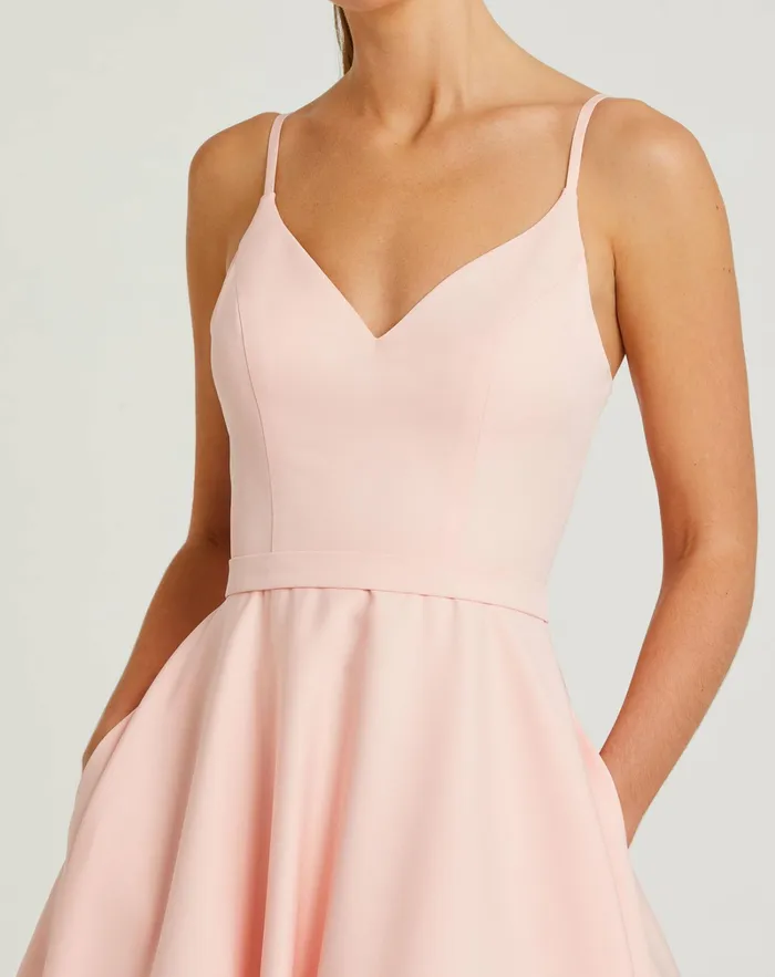 Evening Gowns Classic ALine VNeck Ballgown Blush 8211 Mac Duggal Women