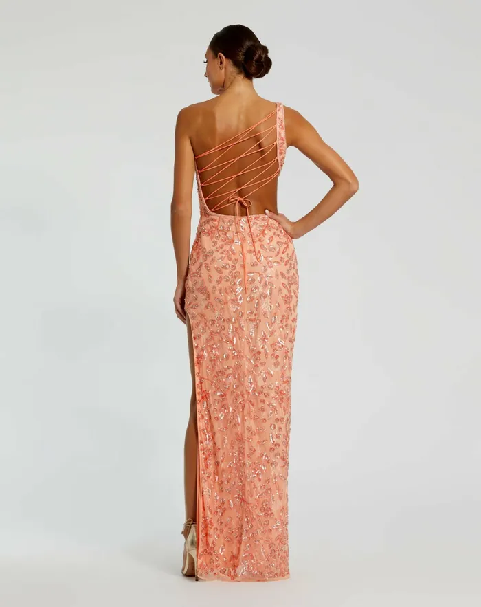 Evening Gowns Mac Duggal Women Mac Duggal Embellished Mesh Column Prom Dress Peach Evening Gowns Mac Duggal Women Mac Duggal Embellished Mesh Column Prom Dress Peach