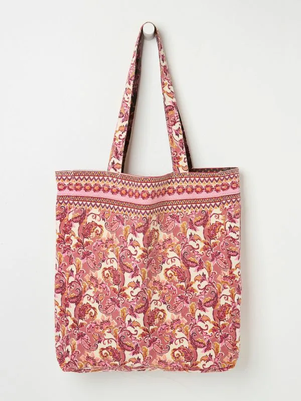 Fat Face Bags and Purses Women Pink 100 Cotton Reversible Tote Bag