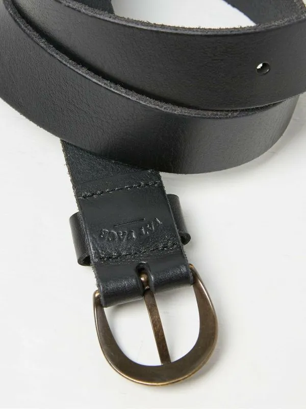 Fat Face Belts Women Black Leather Jean Belt