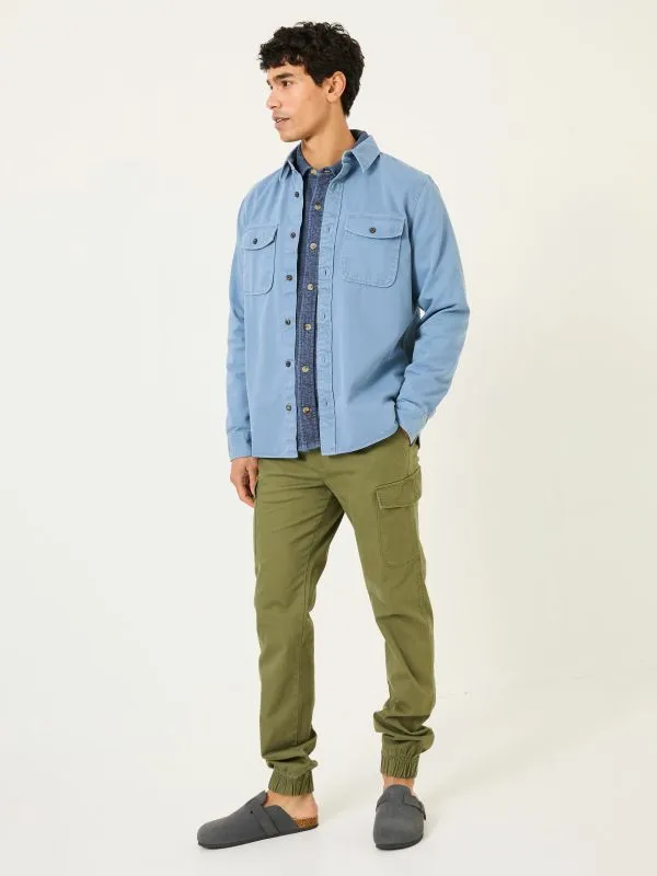 Fat Face Coats and Jackets Men Blue 100 Cotton Long Sleeve Filey Plain Shirt Fat Face Coats and Jackets Men Blue 100 Cotton Long Sleeve Filey Plain Shirt