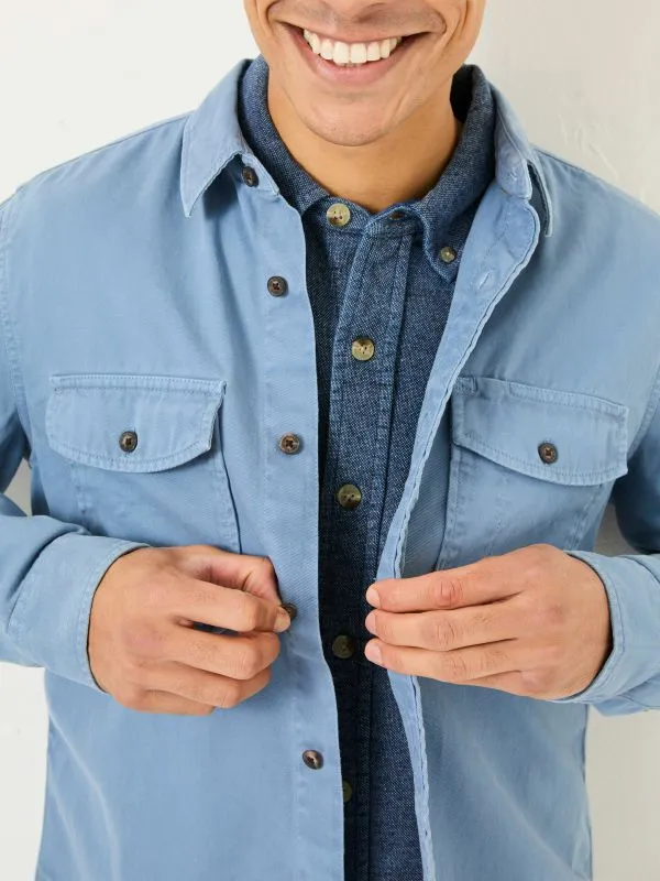 Fat Face Coats and Jackets Men Blue 100 Cotton Long Sleeve Filey Plain Shirt Fat Face Coats and Jackets Men Blue 100 Cotton Long Sleeve Filey Plain Shirt