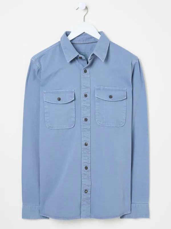 Fat Face Coats and Jackets Men Blue 100 Cotton Long Sleeve Filey Plain Shirt Fat Face Coats and Jackets Men Blue 100 Cotton Long Sleeve Filey Plain Shirt