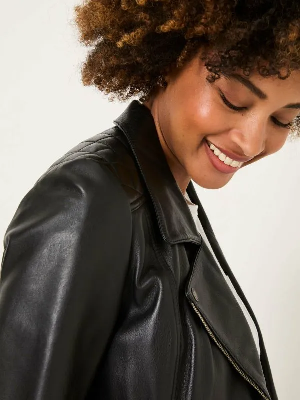 Fat Face Coats and Jackets Women Bethany Black Quilted Biker Jacket