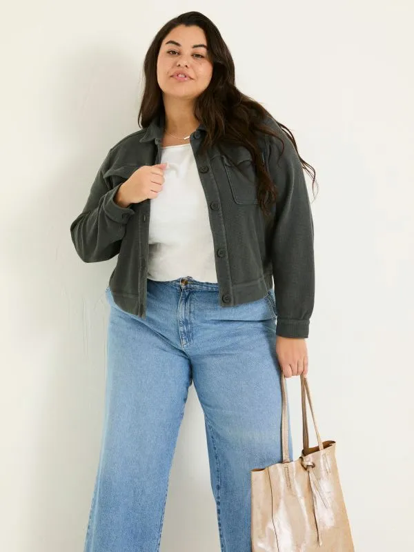 Fat Face Coats and Jackets Women Jenny Charcoal Grey 100 Cotton Jersey Shirt Jacket Fat Face Coats and Jackets Women Jenny Charcoal Grey 100 Cotton Jersey Shirt Jacket