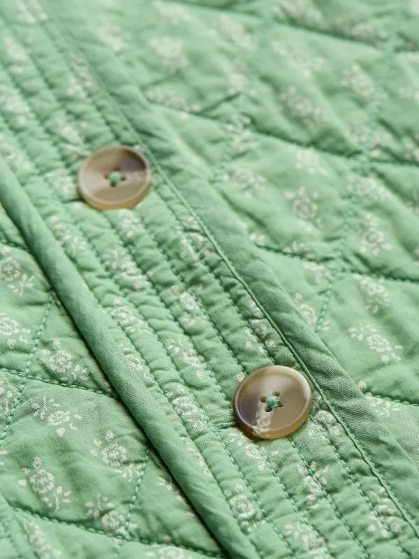 Fat Face Coats and Jackets Women Mia Light Green Woodblock Quilted Jacket