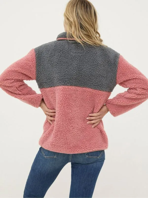 Fat Face Coats and Jackets Women Multi Colourblock Half Neck Fleece