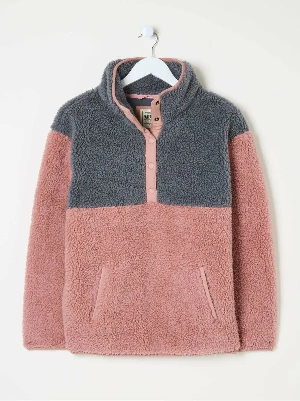 Fat Face Coats and Jackets Women Multi Colourblock Half Neck Fleece