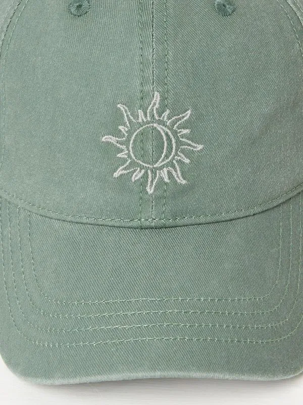 Fat Face Hats Women Green Embroidered Sun Cap