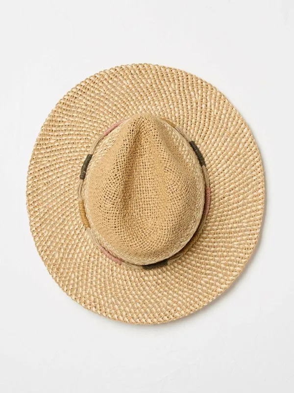 Fat Face Hats Women Natural Straw Fedora Hat