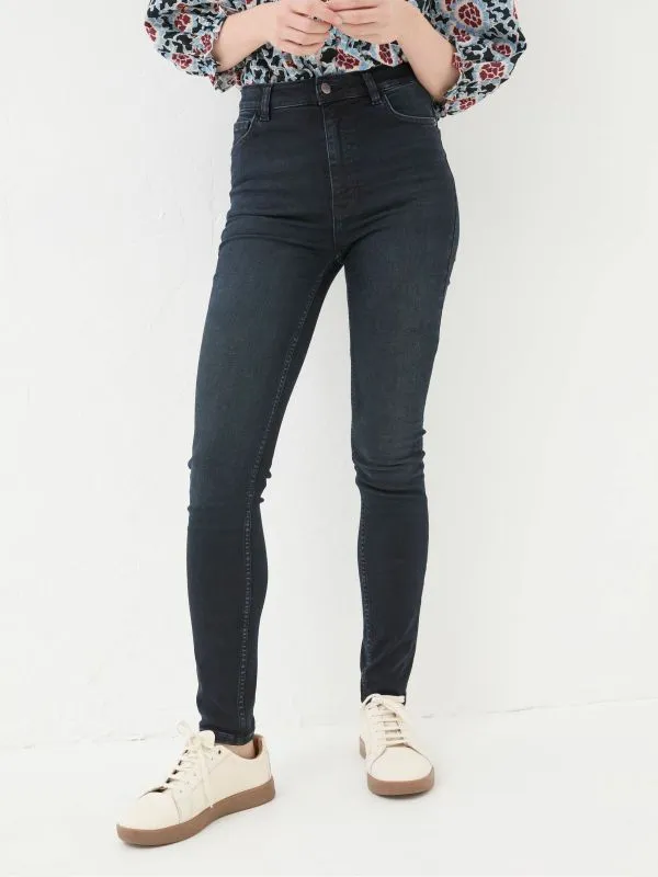Fat Face Jeans Women Harlow Denim Dark Blue Highwaist Skinny Jeans