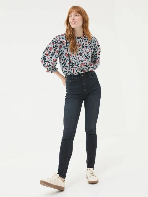 Fat Face Jeans Women Harlow Denim Dark Blue Highwaist Skinny Jeans