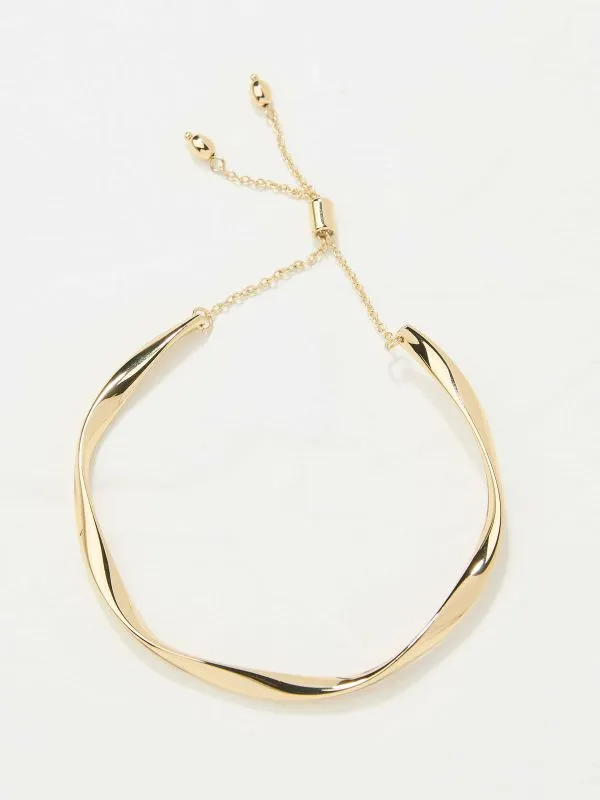 Fat Face Jewellery Women Gold Tone Adjustable Hammered Bangle