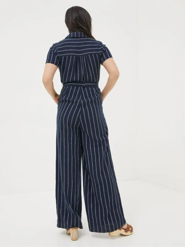 Fat Face Jumpsuits and Playsuits Women Blue Acre Stripe Linen Blend Jumpsuit Fat Face Jumpsuits and Playsuits Women Blue Acre Stripe Linen Blend Jumpsuit