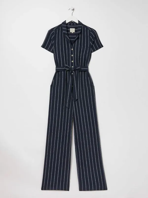 Fat Face Jumpsuits and Playsuits Women Blue Acre Stripe Linen Blend Jumpsuit Fat Face Jumpsuits and Playsuits Women Blue Acre Stripe Linen Blend Jumpsuit