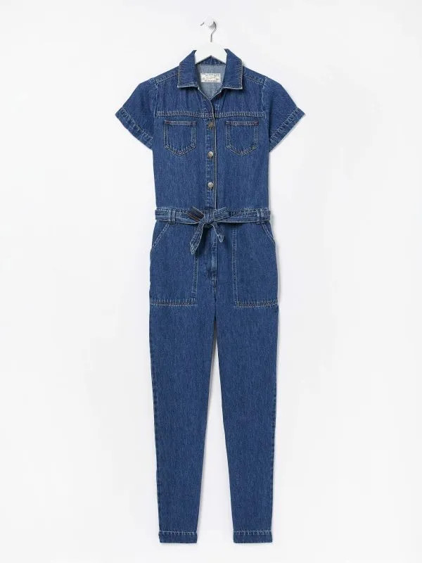 Fat Face Jumpsuits and Playsuits Women Blue Imogen Short Sleeve Boilersuit