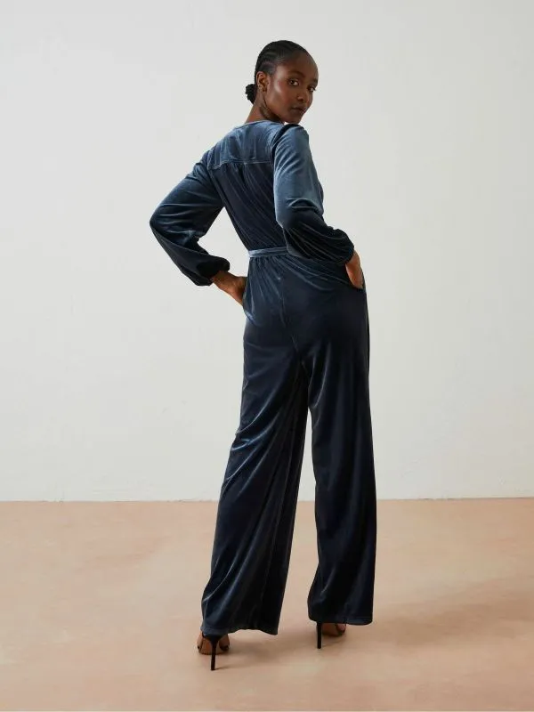 Fat Face Jumpsuits and Playsuits Women Blue Juniper Velvet Jumpsuit